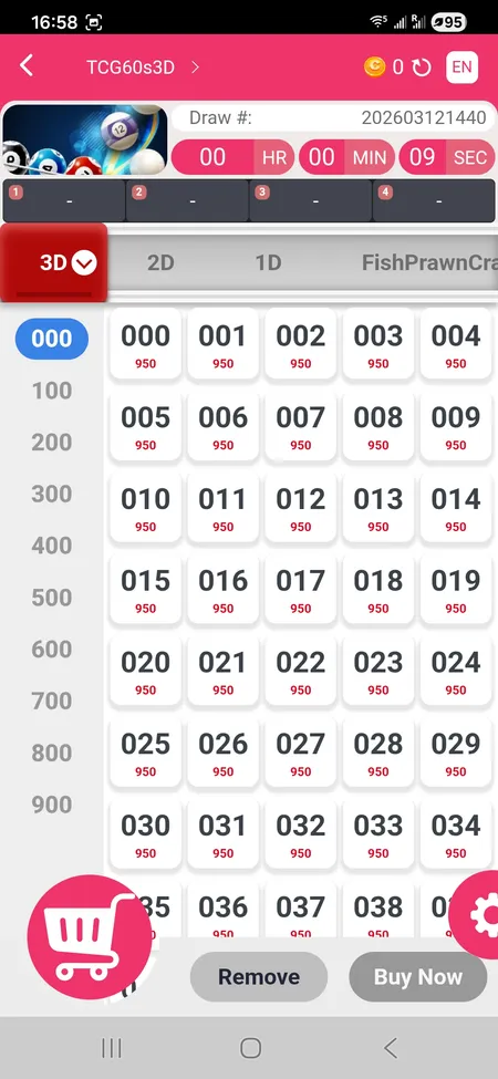 Lottery section at L444 casino